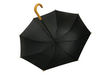 Manija de madera del auto del palillo de la forma abierta recta del paraguas J para las mujeres de los hombres 23&quot;