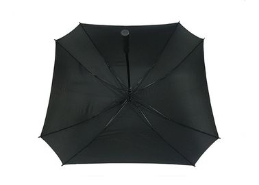 Paraguas promocionales del golf del negro cuadrado de la forma con el logotipo de la pantalla de seda de la pongis