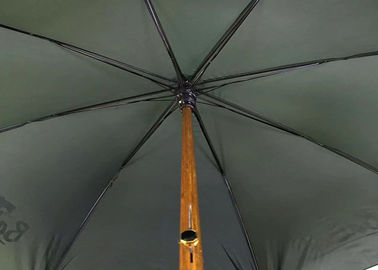 Paraguas de madera de la manija del palillo de J diseño modificado para requisitos particulares marco metálico del logotipo de 23 pulgadas