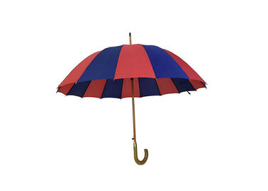 Robusto fuerte resistente de la manija del viento de madera azul rojo ligero del paraguas