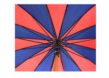 Robusto fuerte resistente de la manija del viento de madera azul rojo ligero del paraguas