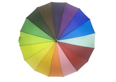 Un marco metálico más fuerte de 16 de las costillas del arco iris del color paraguas promocionales del golf