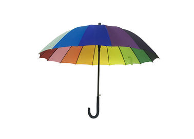 Un marco metálico más fuerte de 16 de las costillas del arco iris del color paraguas promocionales del golf