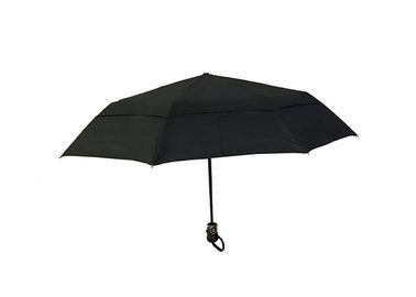 Capa doble del paraguas plegable fuerte negro del viaje para el tiempo ventoso