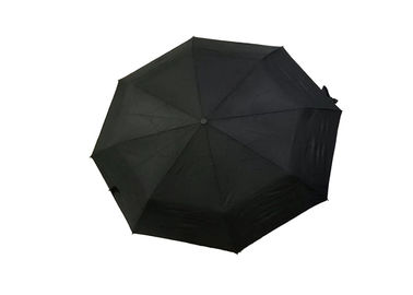 Capa doble del paraguas plegable fuerte negro del viaje para el tiempo ventoso