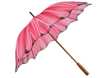 Impresión promocional de Digitaces de los paraguas del golf del marco de madera 23 pulgadas de auto abierto