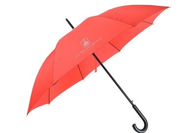 Logotipo promocional de los paraguas del golf de los materiales blancos de la pongis que imprime la manija de madera de J