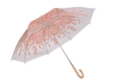 Paraguas transparente del rosa de moda de las señoras, paraguas claro grande de la bóveda