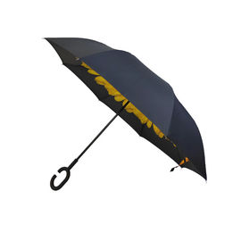 Manual invertido revés del paraguas de la capa doble de 23 pulgadas abierto con la manija de C