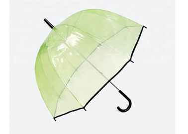 Paraguas en forma de cúpula claro verde del POE, paraguas compacto de la burbuja con el ajuste negro