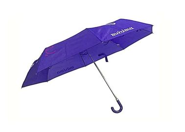 El paraguas impermeable del doblez del manual 3, pliega la manija de la PU J de la pongis del paraguas