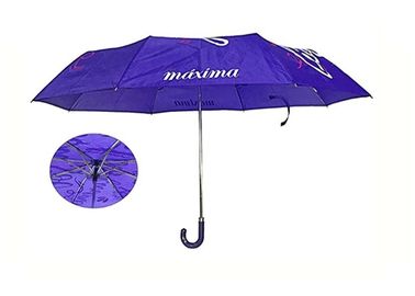 El paraguas impermeable del doblez del manual 3, pliega la manija de la PU J de la pongis del paraguas