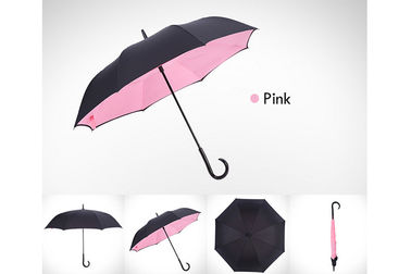 Diseño floral que dobla el paraguas al revés para la manija del plástico J del revés del coche