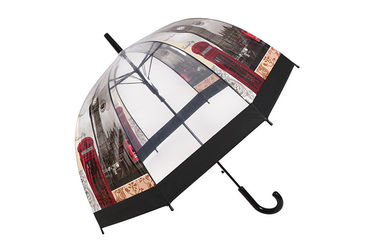 Paraguas en forma de cúpula claro de la burbuja del acuerdo del paraguas del POE de la impresión con el ajuste negro