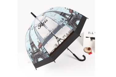 Paraguas en forma de cúpula claro de la burbuja del acuerdo del paraguas del POE de la impresión con el ajuste negro