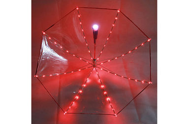 Uso abierto modificado para requisitos particulares del pequeño manual fácil rojo del paraguas de las muchachas 19 pulgadas con el LED en extremidades