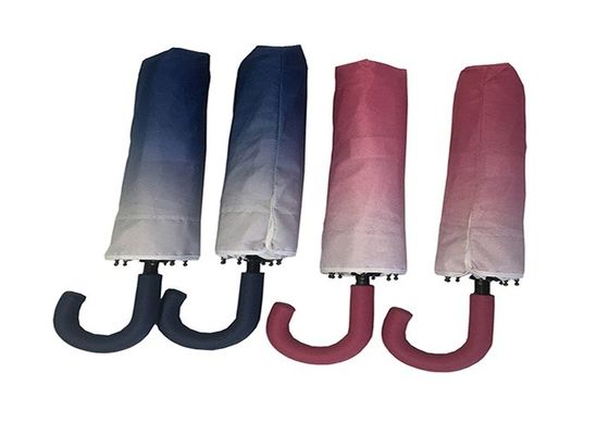 Paraguas abierto manual de la manija de 3 dobleces J con la impresión de la transferencia de calor