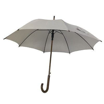 paraguas abierto auto recto de 23 pulgadas con el eje de madera y el paraguas de madera de la manija