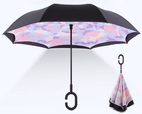 paraguas invertido revés del poliéster del eje del metal de 8m m