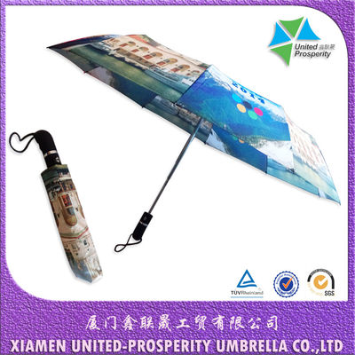 El metal impermeable provee de costillas el paraguas automático del doblez del eje 3 de 8m m