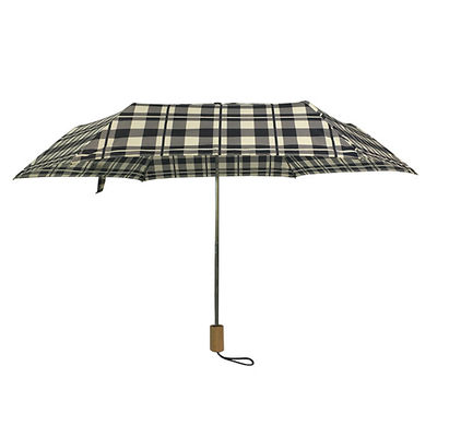 La manija de madera abierta del manual del SGS comprueba la impresión del paraguas plegable