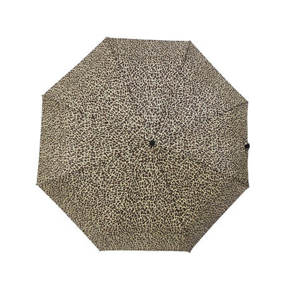 Paraguas ligero del viaje del estampado leopardo de la longitud los 28cm