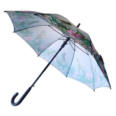 paraguas recto a prueba de viento del eje del metal de 8m m para las mujeres