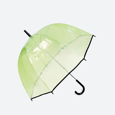 Paraguas transparente recto de la bóveda del POE con la manija de la forma de J
