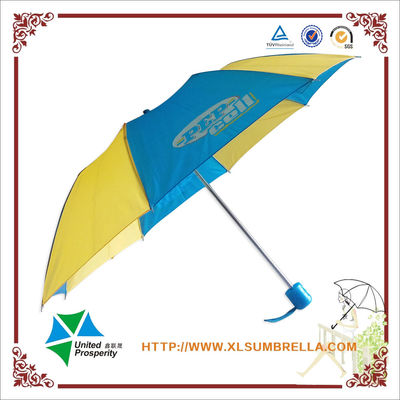 Paraguas plegable a prueba de viento de la prenda impermeable con el eje del metal de 8m m