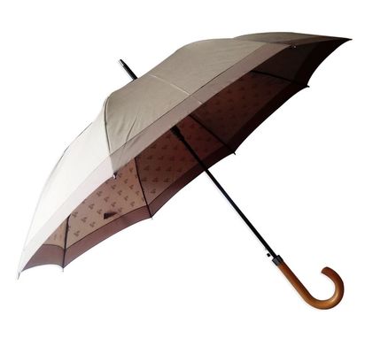 Paraguas de madera del golf del acuerdo de la tela de la pongis de la manija de J