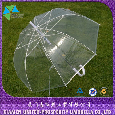 Paraguas transparente de la lluvia de J de la manija 8m m del eje impermeable del metal