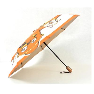 Tela Hermes Foldable Umbrella de la pongis 23&quot; *8K con el eje de aluminio