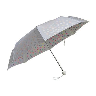 SGS del paraguas del doblez de la tela 3 de la pongis del eje del metal con los puntos coloridos