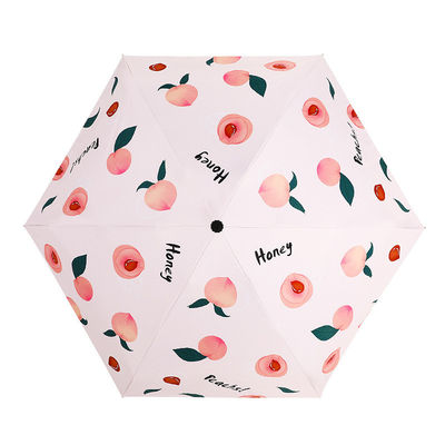Paraguas plegable Mini Capsule ultra ligero del bolsillo 5 antis ULTRAVIOLETA de las impresiones de la fruta