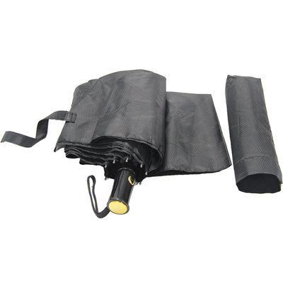 cierre abierto automático a prueba de viento plegable del color del negro del paraguas del eje 3 del metal de 8m m
