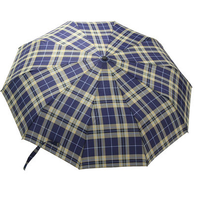 Compruebe y raye el paraguas plegable de la tela 3 de la pongis del eje del metal para los hombres