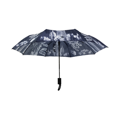 Paraguas abierto auto de 3 dobleces de BSCI con la manija de madera