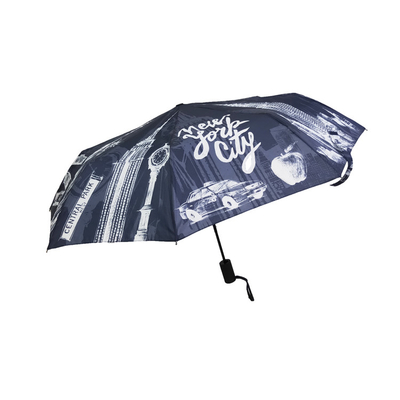 Paraguas abierto auto de 3 dobleces de BSCI con la manija de madera