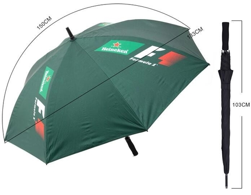 manual EVA Handle Fiberglass Ribs Umbrella abierta del 130cm