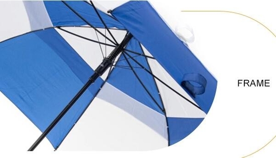 Paraguas doble del golf del toldo del marco metálico de la pongis de RPET con las costillas de la fibra de vidrio