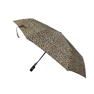 190T paraguas plegable del poliéster 3 con el modelo del leopardo