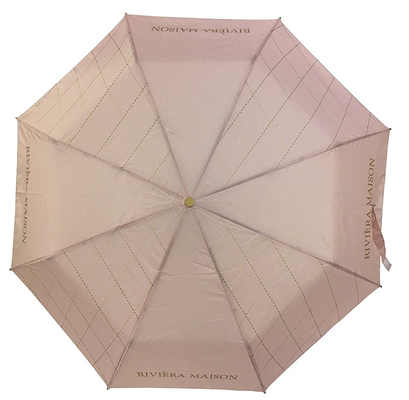 Paraguas abierto de 3 dobleces del manual a prueba de viento de la pongis con la impresión de encargo