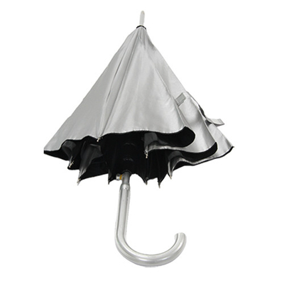 paraguas de capa ULTRAVIOLETA de la pongis del eje del metal de 8m m con la manija de J