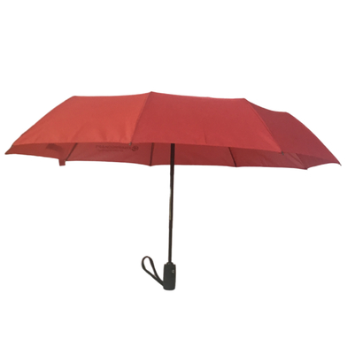 9 paraguas plegable de la lluvia del acuerdo de la tela de la pongis de las costillas tres de la fibra de vidrio
