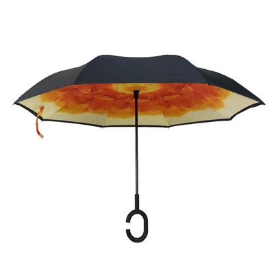 Digitaces llenas que imprimen el paraguas invertido revés de la pongis con la manija de C