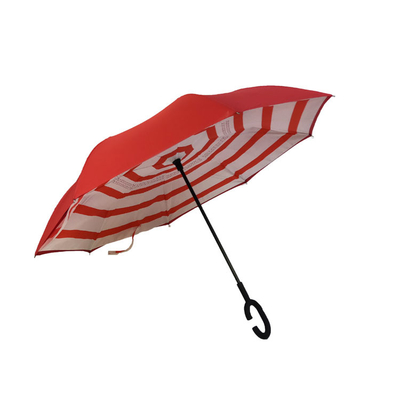 Paraguas invertido reverso de encargo de la capa doble de la tela de la pongis del SGS