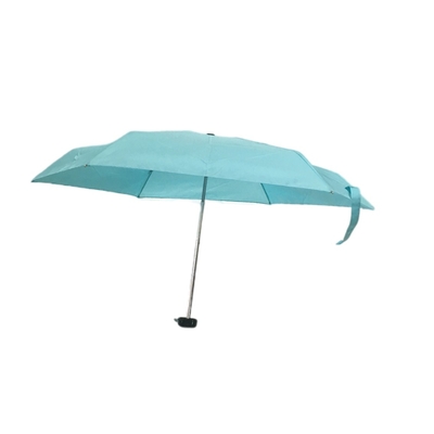 Paraguas del bolsillo de la pongis abierta manual de 5 dobleces pequeño con las costillas de la fibra de vidrio