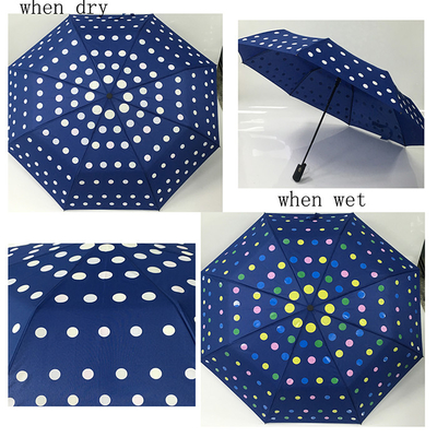 Paraguas abierto automático de impresión mágico de la tela de la pongis del plegamiento para las señoras