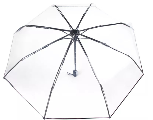 Paraguas plegable 23 Inchx8K de Logo Transparent 3 de encargo POE