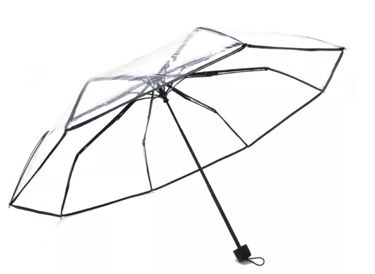 Paraguas plegable 23 Inchx8K de Logo Transparent 3 de encargo POE
